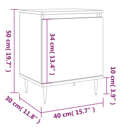 Tables de chevet 2 pcs noir 40x30x50 cm bois d'ingénierie