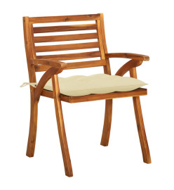 Chaises de jardin avec coussins 8 pcs Bois d'acacia solide