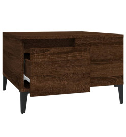 Table basse chêne marron 55x55x36,5 cm bois d'ingénierie