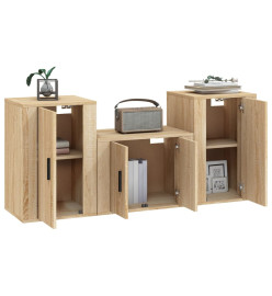 Ensemble de meubles TV 3 pcs Chêne sonoma Bois d'ingénierie