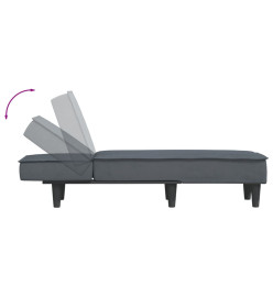 Chaise longue gris foncé velours