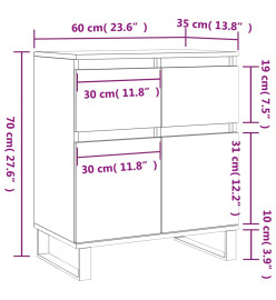 Buffet Gris béton 60x35x70 cm Bois d'ingénierie