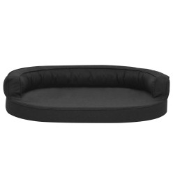 Matelas de lit ergonomique de chien 75x53 cm Aspect de lin Noir