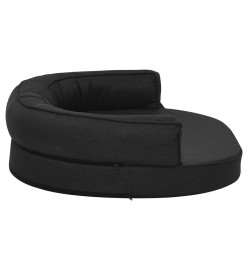 Matelas de lit ergonomique de chien 75x53 cm Aspect de lin Noir