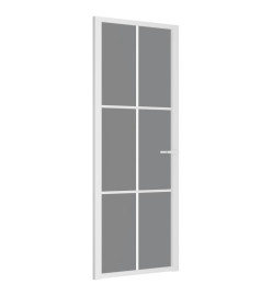 Porte intérieure 76x201,5 cm Blanc Verre ESG et aluminium