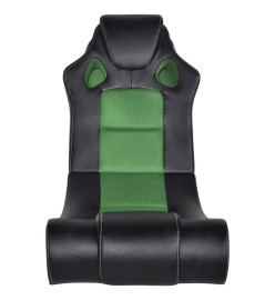 Fauteuil à bascule à enceinte Noir et vert Similicuir