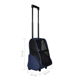 Chariot polyvalent pliable pour animaux de compagnie Bleu