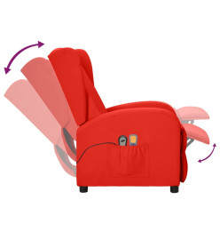 Fauteuil de massage électrique à oreilles Rouge Similicuir