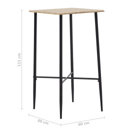 Table de bar Chêne 60 x 60 x 111 cm MDF