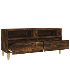 Meuble TV chêne fumé 100x34,5x44,5 cm bois d'ingénierie