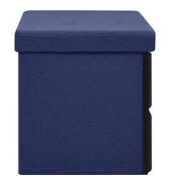 Banc de rangement pliable Bleu 76x38x38 cm Faux lin