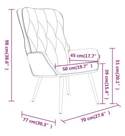 Chaise de relaxation Gris clair Velours