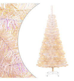 Sapin de Noël artificiel pointes iridescentes Blanc 240 cm PVC