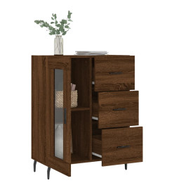 Buffet chêne marron 69,5x34x90 cm bois d'ingénierie