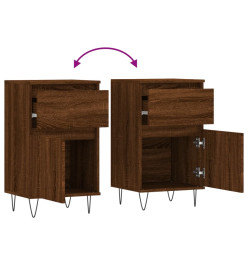 Buffets 2 pcs chêne marron 40x35x70 cm bois d'ingénierie