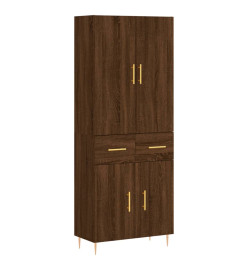 Buffet haut Chêne marron 69,5x34x180 cm Bois d'ingénierie