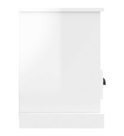 Meuble TV blanc brillant 80x35x50 cm bois d'ingénierie