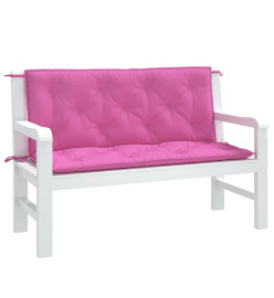 Coussins de banc de jardin lot de 2 rose 120x50x7 cm tissu