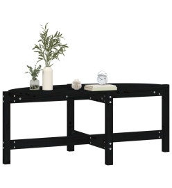 Table basse Noir 118x63x45 cm Bois massif de pin