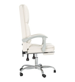 Fauteuil de massage inclinable de bureau Crème Similicuir