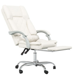 Fauteuil de massage inclinable de bureau Crème Similicuir