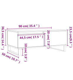 Table basse Chêne sonoma 90x50x36,5 cm Bois d'ingénierie