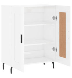 Buffet Blanc brillant 69,5x34x90 cm Bois d'ingénierie