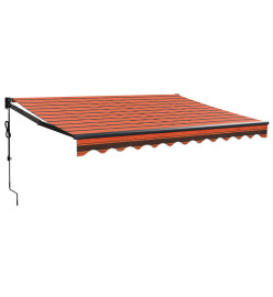 Auvent rétractable automatique orange et marron 3x2,5 m