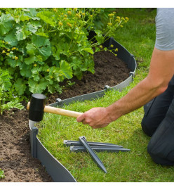 Nature Bordure de jardin 15 cm x 40 m 3 mm Gris