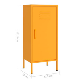 Armoire de rangement Jaune moutarde 42,5x35x101,5 cm Acier