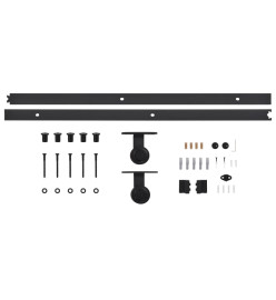 Porte coulissante et kit de quincaillerie 100x210 cm Pin massif