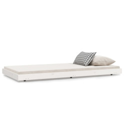Cadre de lit Blanc 75x190 cm Bois de pin massif