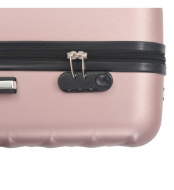 Valise rigide 3 pcs Doré rose ABS