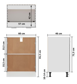 Armoire de plancher Sonoma gris 60x46x81,5 cm Bois d'ingénierie