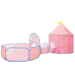 Tente de jeu pour enfants avec 250 balles Rose 301x120x128 cm