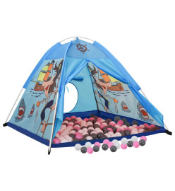 Tente de jeu pour enfants avec 250 balles Bleu 120x120x90 cm