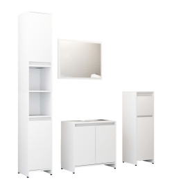 Ensemble de meubles de salle de bain 4 pcs Blanc Aggloméré