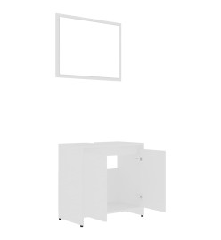 Ensemble de meubles de salle de bain 4 pcs Blanc Aggloméré