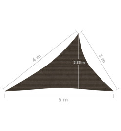 Voile d'ombrage 160 g/m² Marron 3x4x5 m PEHD