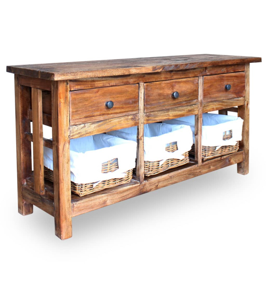 Buffet Bois de récupération massif 100 x 30 x 50 cm