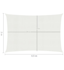 Voile d'ombrage 160 g/m² Blanc 2x4,5 m PEHD