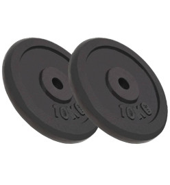 Plaque de poids 2 pcs 2x10 kg Fonte