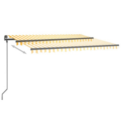 Auvent automatique avec capteur de vent LED 4x3m Jaune et blanc