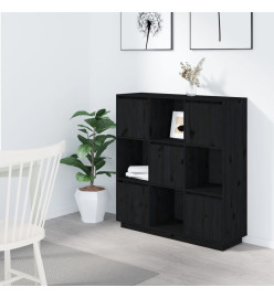 Buffet Noir 110,5x35x117 cm Bois massif de pin