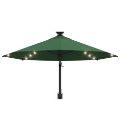 Parasol mural avec mât métallique et LED 300 cm Vert