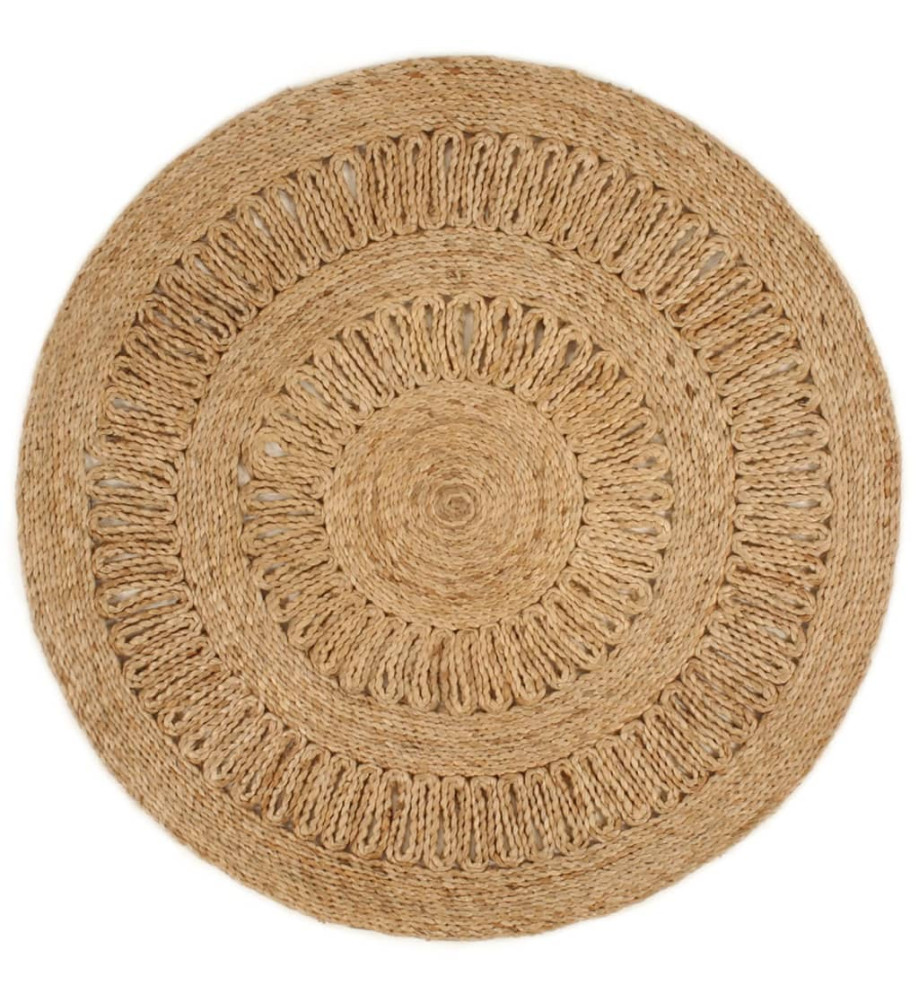 Tapis Jute tressé à la main 90 cm Rond