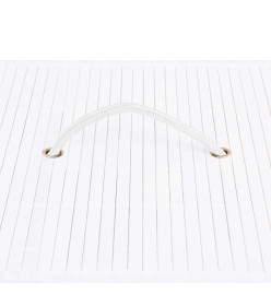 Panier à linge avec 2 sections bambou blanc 100 L