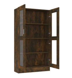 Armoire à vitrine Chêne fumé 82,5x30,5x150 cm Bois d'ingénierie