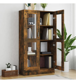 Armoire à vitrine Chêne fumé 82,5x30,5x150 cm Bois d'ingénierie