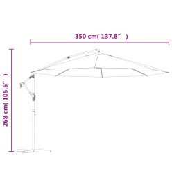 Parasol cantilever 3,5 m blanc sable